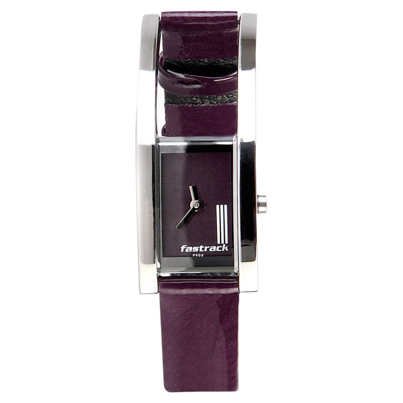 Fastrack Quartz Analog Purple Dial Leather Strap Watch for Girls - image number 0