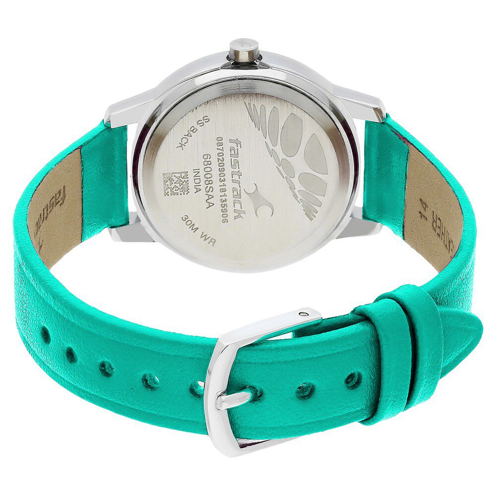Buy Online Fastrack Tropical Waters Quartz Analog White Dial Leather Strap Watch for Girls nr68008sl06 Titan