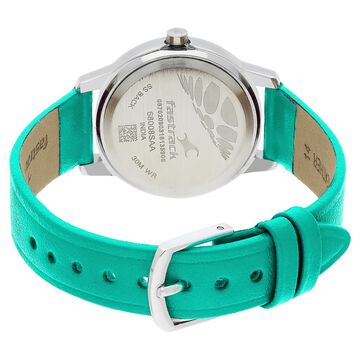 Fastrack Tropical Waters Quartz Analog White Dial Leather Strap Watch for Girls