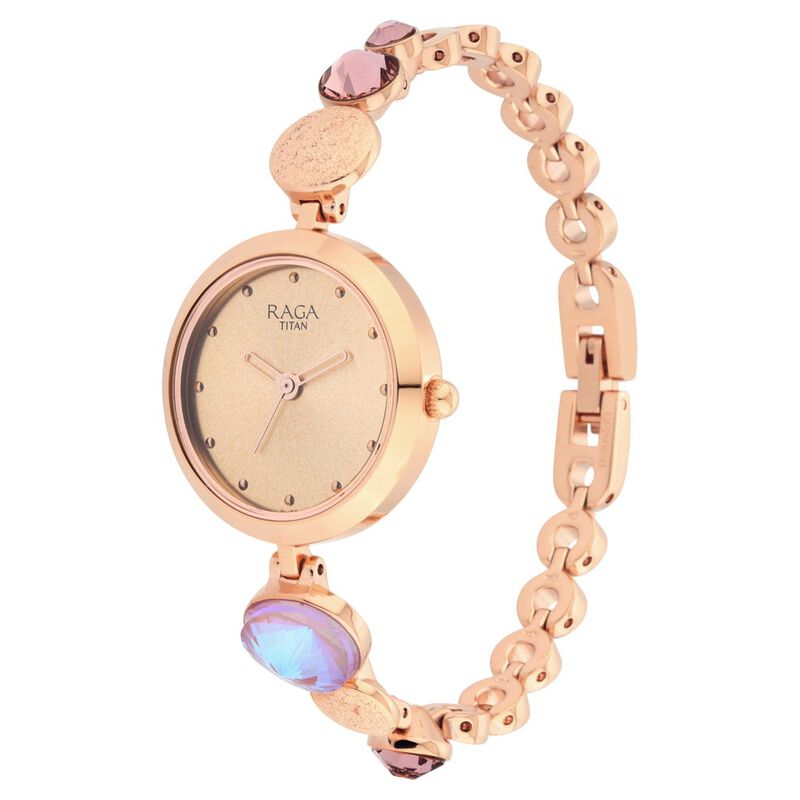 Raga Women's Charm: Elegant Mother of Pearl Dial with Ornate Strap Watch - image number 3