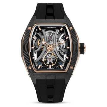 Kenneth Cole Automatic Black Dial Silicone Strap Watch For Men - Limited Edition