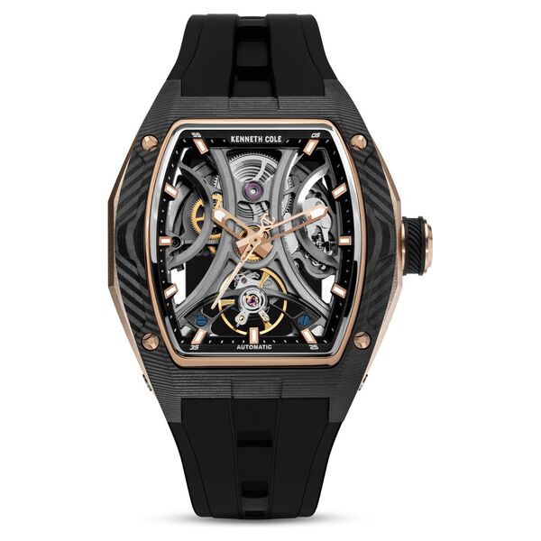 Kenneth Cole Automatic Black Dial Silicone Strap Watch For Men - Limited Edition - image number 0