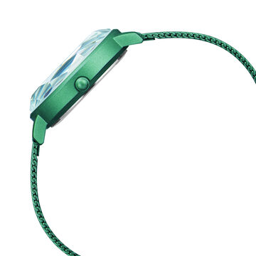 Fastrack Vyb Aurora Quartz Analog Green Dial Stainless Steel Strap Watch for Girls