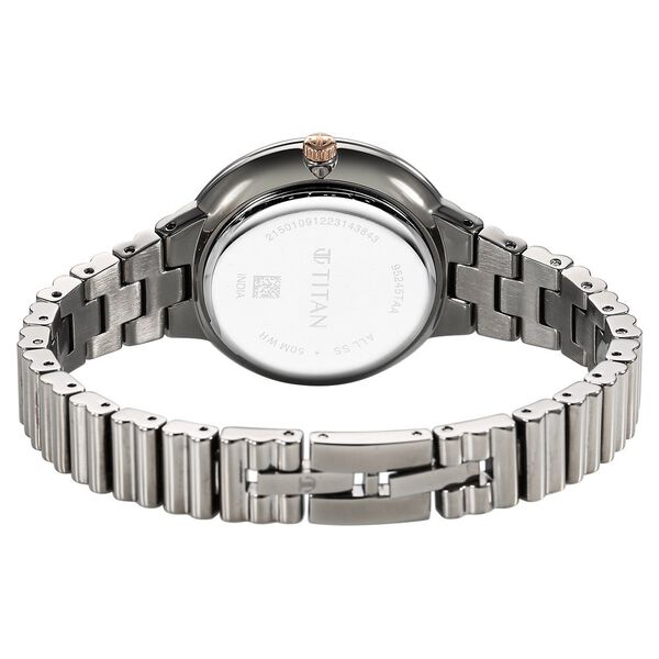 Titan Aura Quartz Analog Purple Dial Stainless Steel Strap Watch for Women - image number 5