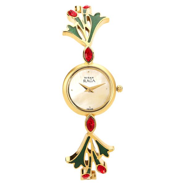 Titan Quartz Analog Champagne Dial Metal Strap Watch for Women - image number 0