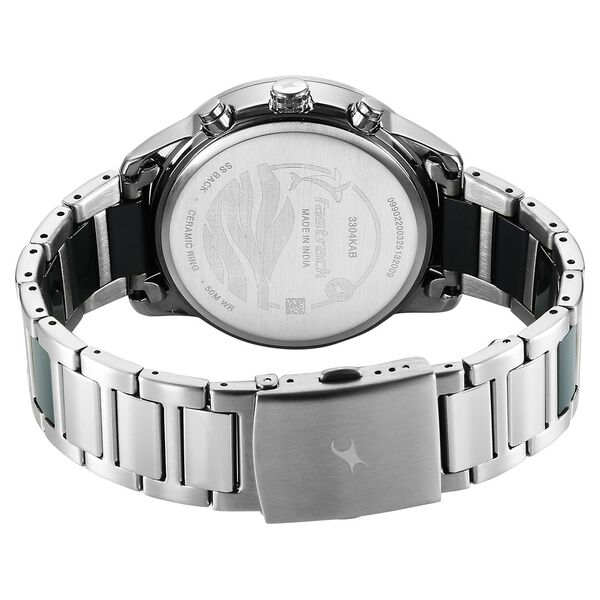 Fastrack Oceanyx - Ceramic Quartz Multifunction Green Dial Two Toned Strap Watch For Guys - image number 5