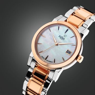 Xylys Ethereum Swiss Analog Stainless Steel White Dial Watch for Women