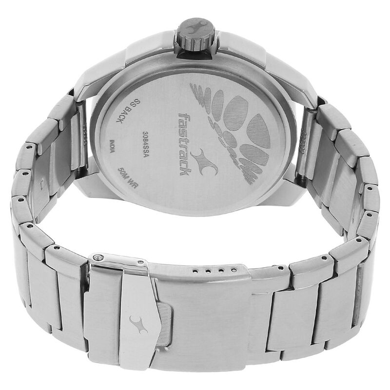 Fastrack Quartz Analog Silver Dial Metal Strap Watch for Guys - image number 3