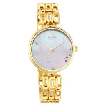 Titan Raga Chic Mother Of Pearl Dial Women Watch With Metal Strap
