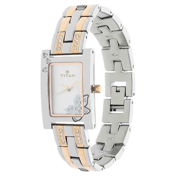 Titan Quartz Analog Silver Dial Metal Strap Watch for Women - image number 1