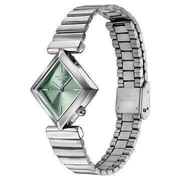Poze By Sonata Quartz Analog Green Dial Silver Metal Strap Watch For Women