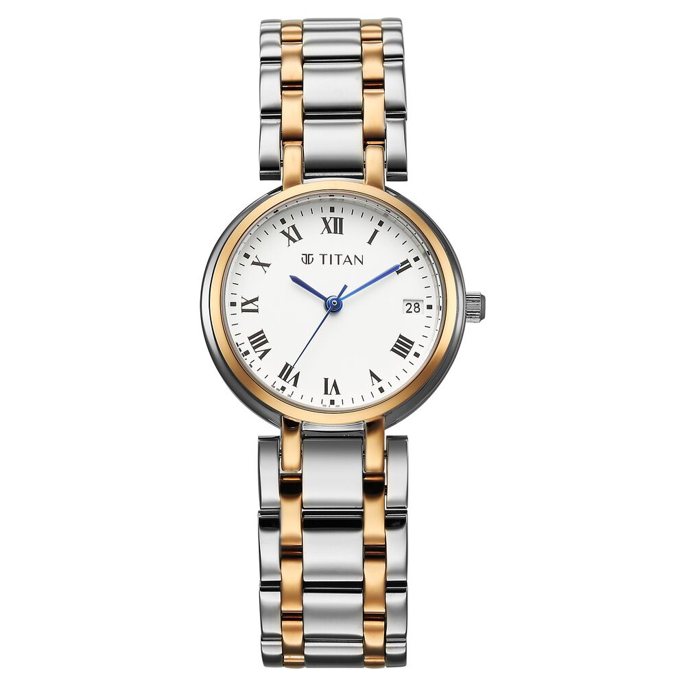 Titan Christina Workwear Quartz Analog White Dial Two Toned Metal Strap Watch For Women-picture-29