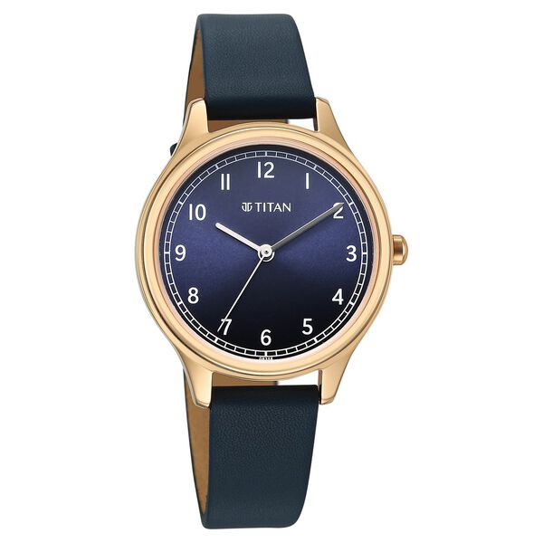 Titan Neo Quartz Analog Blue Dial Blue Leather Strap Watch For Women - image number 1