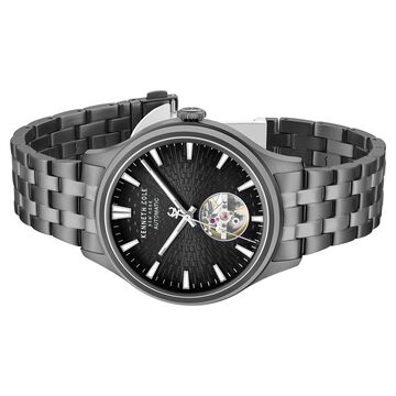 Kenneth Cole Automatic Black Dial Grey Stainless Steel Strap Watch For Men