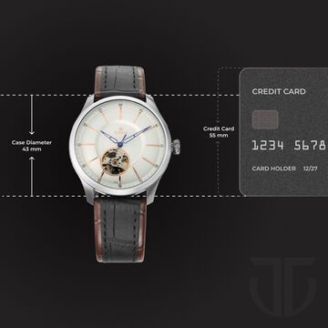 Titan Magnate Automatic White Dial Blue Leather Strap Watch for Men