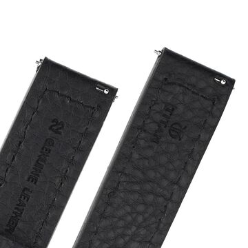 22 mm Black Genuine Leather Straps for Men