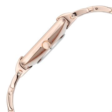 Vyb Minimalist By Fastrack Quartz Analog Pink Dial Rose Gold Metal Strap Watch For Girls
