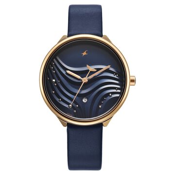 Fastrack Oceanyx Quartz Analog with Date Blue Dial Blue Strap Watch For Girls