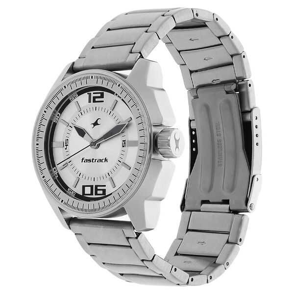 Buy Online Fastrack Quartz Analog Silver Dial Metal Strap Watch