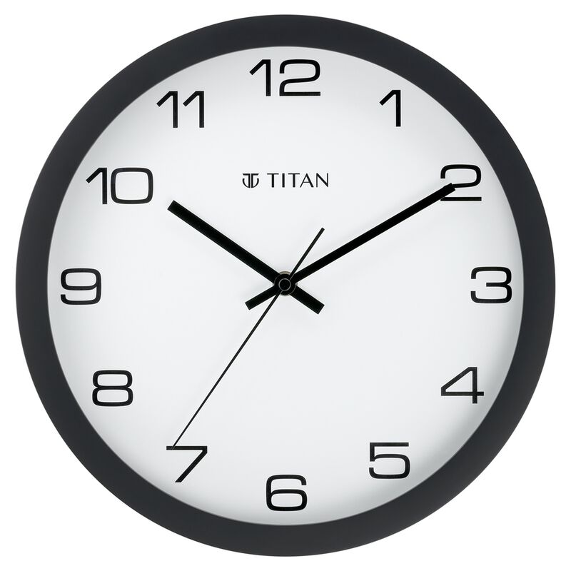 Buy Online Titan Tranquil Modern 30cm White Wall Clock with Silent