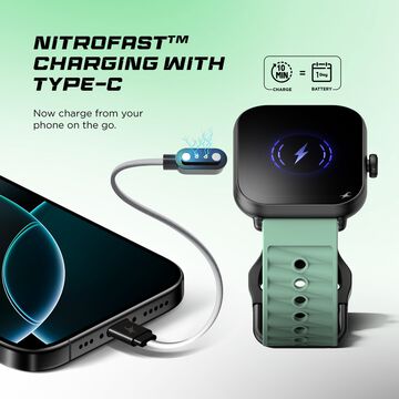 Fastrack MYND - 4.9 cm AMOLED Display, Offline Voice Commands, AI Watchface, AI Chat, BT Calling IP68 Smartwatch