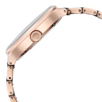Titan Ceramic Fusion Quartz Multifunction Black Dial Rose Gold Dual-Toned Stainless Steel Bracelet Watch for Men
