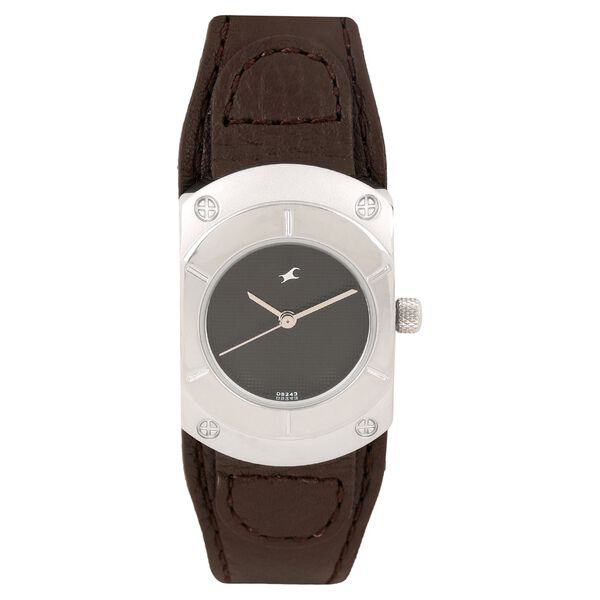 Fastrack Quartz Analog Black Dial Leather Strap Watch for Girls - image number 0