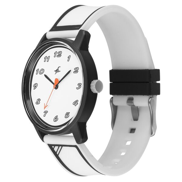 Fastrack Zine Quartz Analog White Dial White Silicone Strap Watch For Guys - image number 2