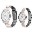 Titan Bandhan Quartz Analog with Date White Dial Two Toned Stainless Steel Strap Watch For Couple - image number 2