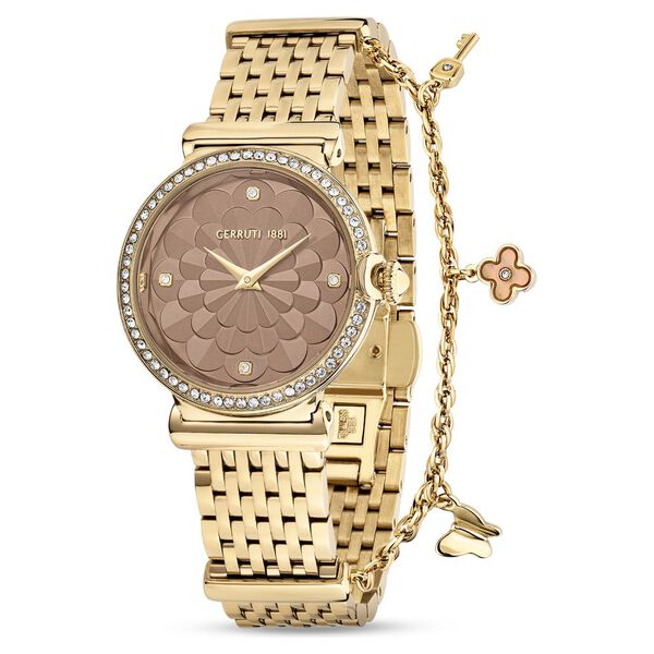 Cerruti 1881 Quartz Analog Brown Dial Stainless Steel Strap Watch for Women - image number 1