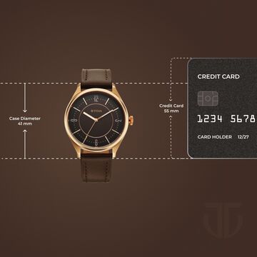 Titan Neo Basics Analog with Brown Dial Brown Leather Strap Watch for Men