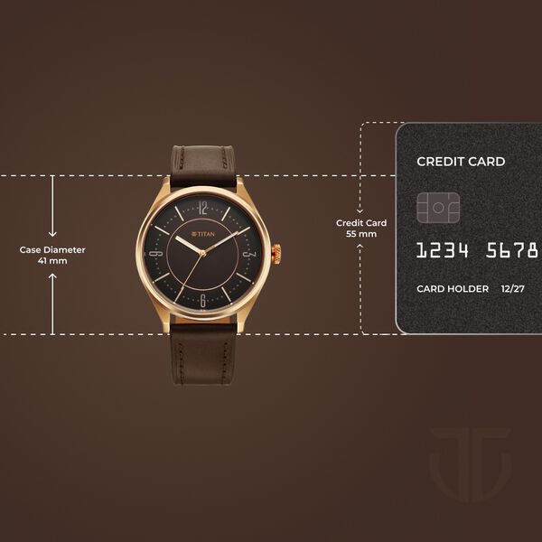 Titan Neo Basics Analog with Brown Dial Brown Leather Strap Watch for Men - image number 3
