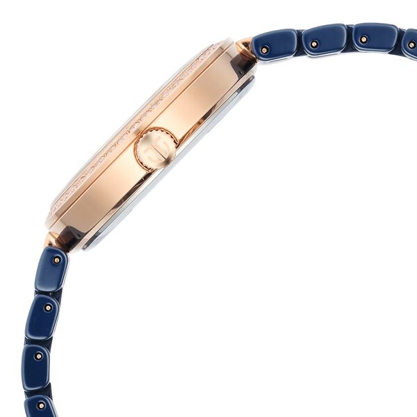 Titan Purple Ceramics Quartz Analog Mother of Pearl Dial Blue Ceramic Strap Watch For Women - image number 3