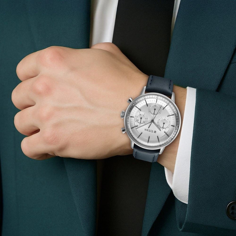 Buy Online Titan Light Leathers Quartz Multifunction Black Dial