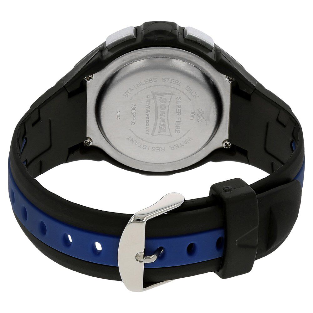 Buy Online SF Digital Dial Black Plastic Strap Watch for Men nh7965pp03 Titan
