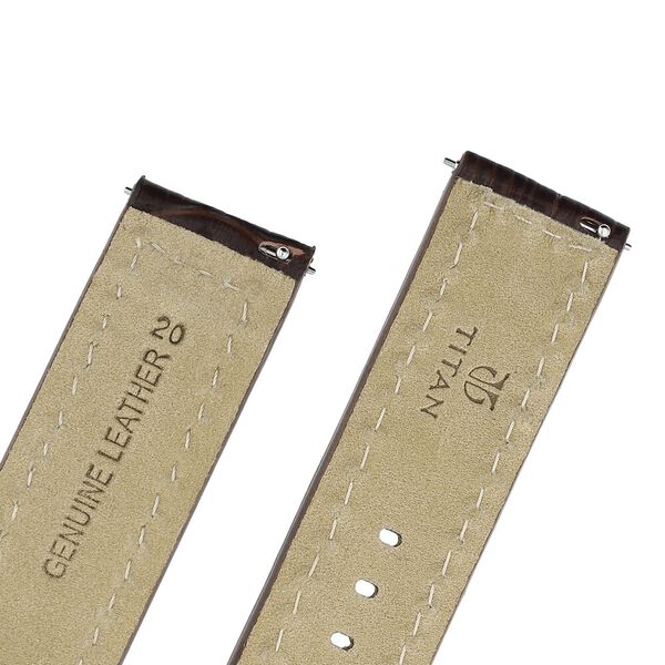 20 mm Brown Genuine Leather Strap for Men - image number 4