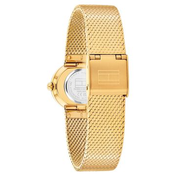 Tommy Hilfiger Quartz Analog Champagne Dial Golden Stainless Steel Strap Watch For Women