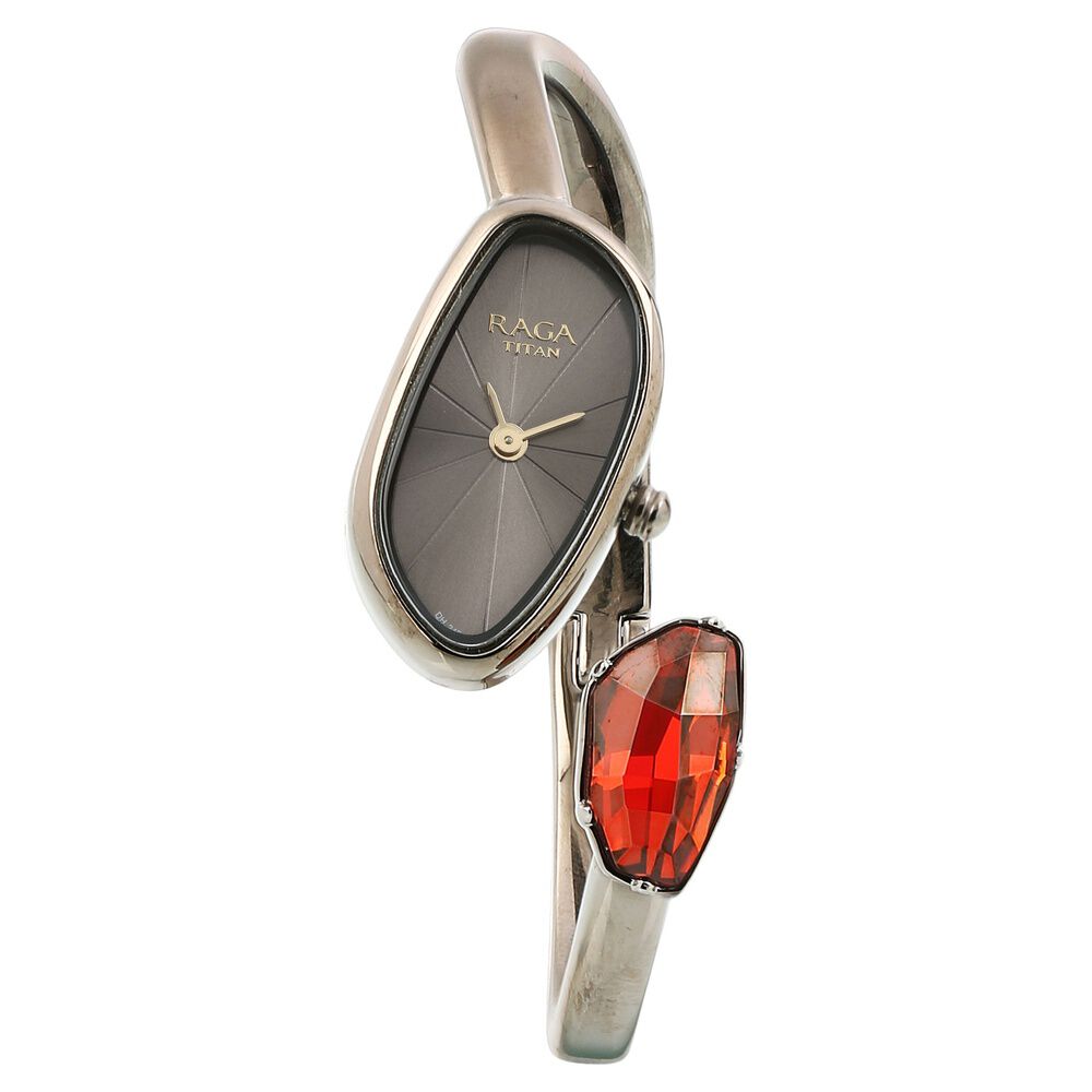 Buy Online Titan Raga Espana Anthracite Dial Analog Metal Strap watch for Women 95055tm01 Titan