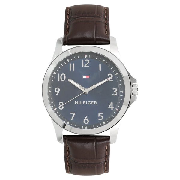 Tommy Hilfiger Quartz Analog Blue Dial Leather Strap Watch for Men - image number 0