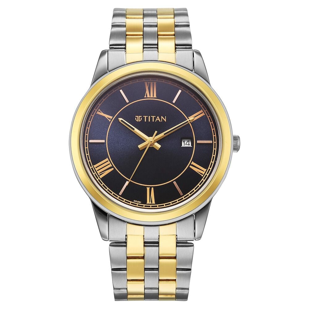 Titan Karishma Festive Analog with Royal Blue Dial Dual Tone Stainless Steel Strap Watch for Men-image-13