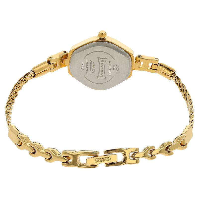 Sonata Quartz Analog Champagne Dial Metal Strap Watch for Women - image number 3