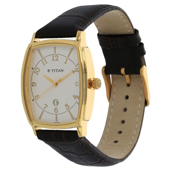 Titan Quartz Analog with Date Silver Dial Leather Strap Watch for Men - image number 1