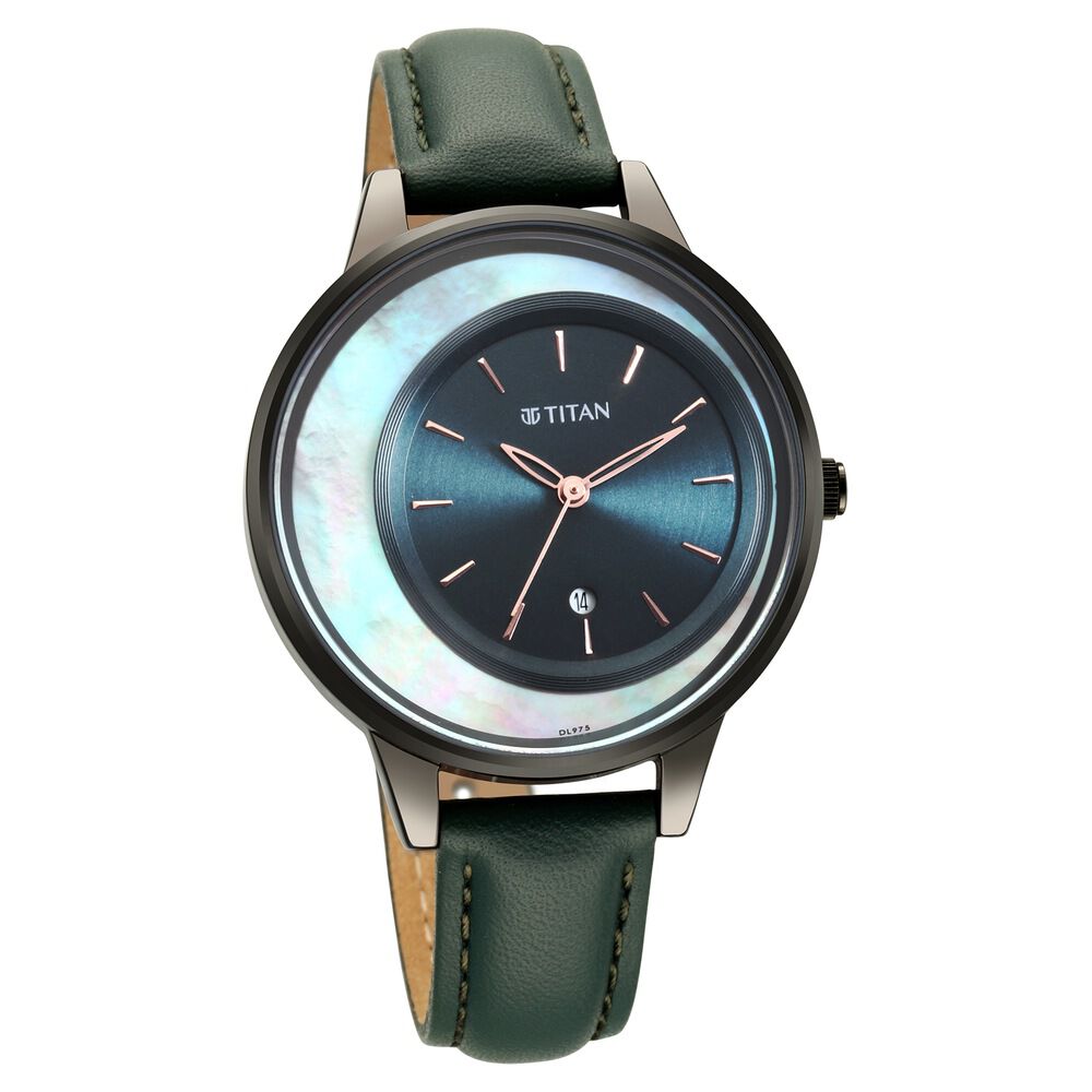 Buy Online Titan Crescent Quartz Analog Leather Strap Watch for