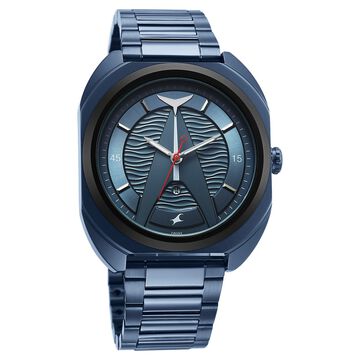 Fastrack Oceanyx Quartz Analog with Date Blue Dial Blue Strap Watch For Guys