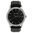 Titan Karishma Black Dial Analog with Day and Date Leather Strap Watch for Men - image number 0