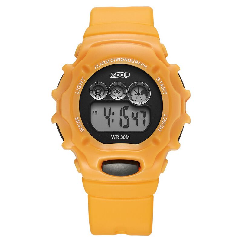 Zoop Pop Colour Digital Black Dial Yellow Plastic Strap Watch For Kids