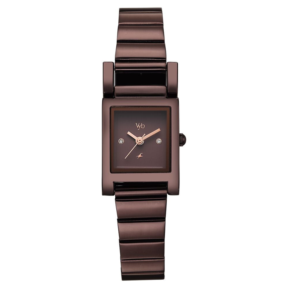 Vyb Muse By Fastrack Quartz Analog Brown Dial Brown Stainless Steel Strap Watch For Girls-image-6