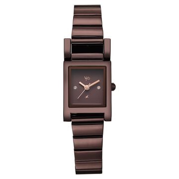 Vyb Muse By Fastrack Quartz Analog Brown Dial Brown Stainless Steel Strap Watch For Girls