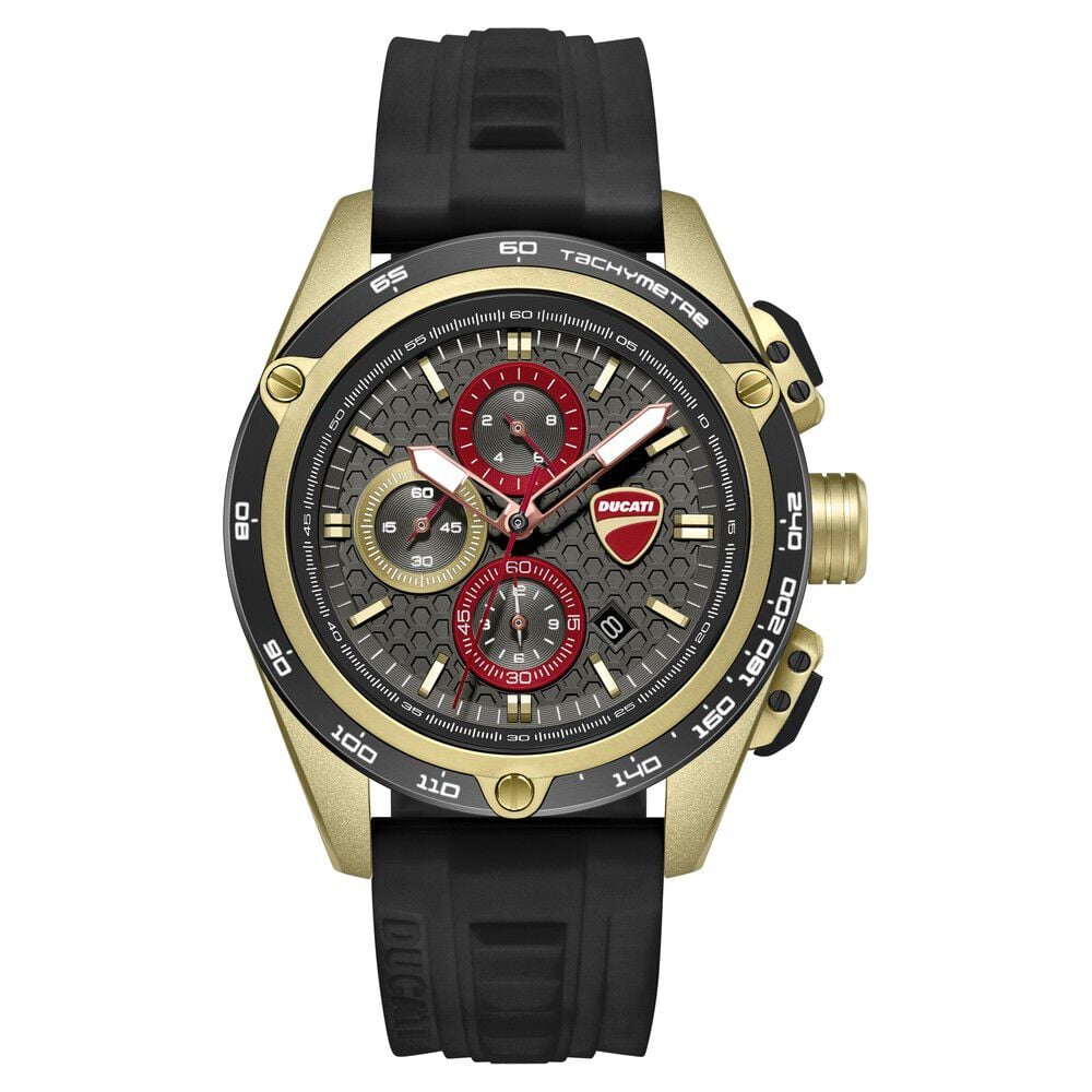 Ducati Quartz Chronograph Grey Dial Black Silicone Strap Watch For Men-picture-25