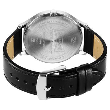 Sonata Unveil Quartz Multifunction Black Dial Leather Strap Watch for Men